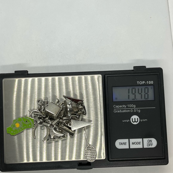 Vintage sterling silver charm bracelet enamel 11 charms some movable - Picture 14 of 16